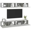 4 db betonszürke fali TV-szekrény 100 x 30 x 30 cm