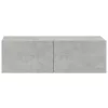 4 db betonszürke fali TV-szekrény 100 x 30 x 30 cm