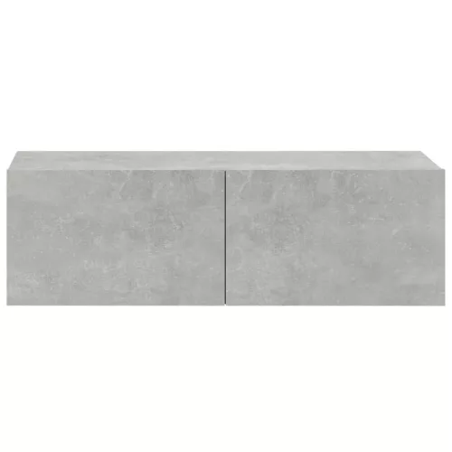 4 db betonszürke fali TV-szekrény 100 x 30 x 30 cm