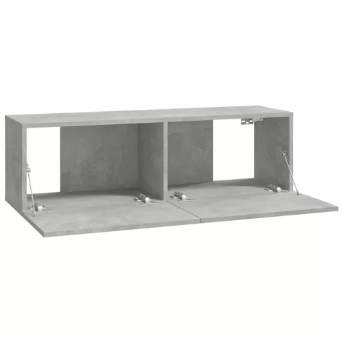 4 db betonszürke fali TV-szekrény 100 x 30 x 30 cm