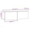 4 db betonszürke fali TV-szekrény 100 x 30 x 30 cm