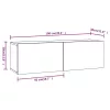4 db füstös tölgy színű fali TV-szekrény 100 x 30 x 30 cm