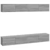 4 db szürke sonoma színű fali TV-szekrény 100 x 30 x 30 cm