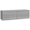 4 db szürke sonoma színű fali TV-szekrény 100 x 30 x 30 cm