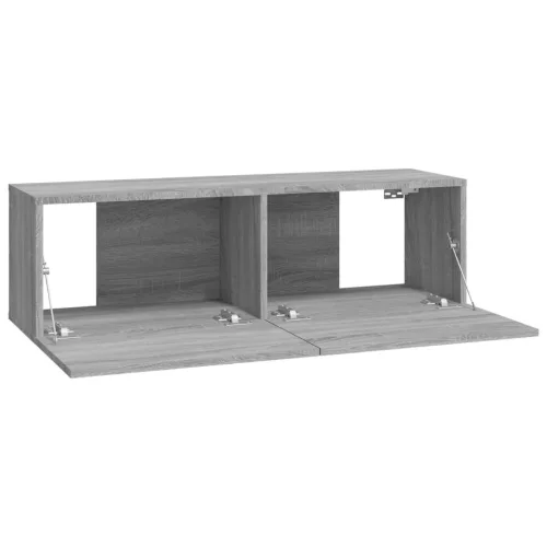 4 db szürke sonoma színű fali TV-szekrény 100 x 30 x 30 cm