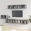 5 részes szürke sonoma színű szerelt fa TV-szekrényszett