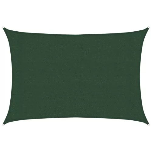 Sötétzöld HDPE napvitorla 160 g/m² 3 x 4,5 m