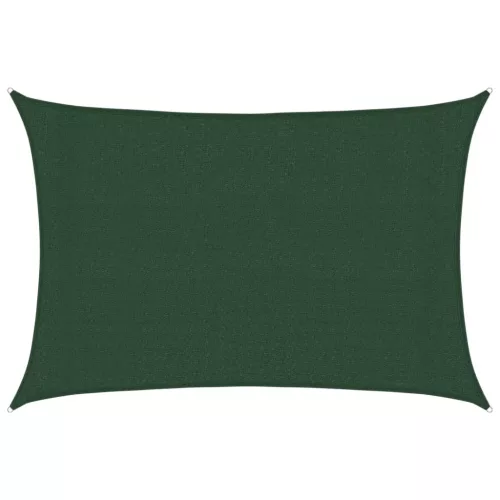 Sötétzöld HDPE napvitorla 160 g/m² 3 x 5 m