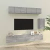 6 részes szürke sonoma színű szerelt fa TV-szekrényszett