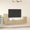 4 részes sonoma tölgy színű szerelt fa TV-szekrényszett