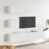 4 részes fehér szerelt fa TV-szekrényszett