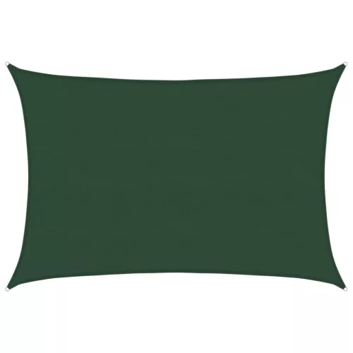 Sötétzöld HDPE napvitorla 160 g/m² 5 x 7 m