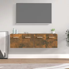   2 db füstös tölgy színű szerelt fa faliszekrény 60x36,5x35 cm