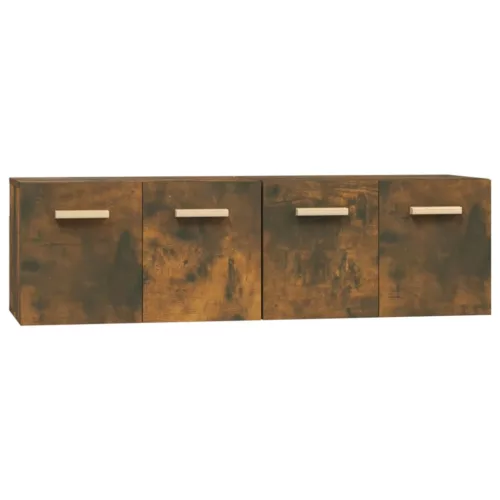 2 db füstös tölgy színű szerelt fa faliszekrény 60x36,5x35 cm