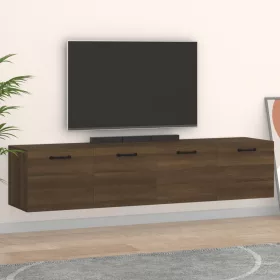   2 db barna tölgy színű szerelt fa faliszekrény 60x36,5x35 cm