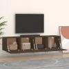 2 db barna tölgy színű szerelt fa faliszekrény 60x36,5x35 cm