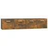 2 db füstös tölgy színű szerelt fa faliszekrény 80x35x36,5 cm