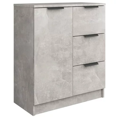 2 db betonszürke szerelt fa tálalóasztal 60 x 30 x 70 cm