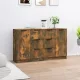 2 db füstös tölgy színű szerelt fa tálalóasztal 60 x 30 x 70 cm