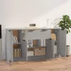 3 db betonszürke szerelt fa tálalószekrény