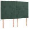 Sötétzöld bársony fejtámla 144x5x118/128 cm