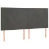 Sötétszürke bársony fejtámla 160x5x118/128 cm