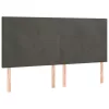 Sötétszürke bársony fejtámla 180x5x118/128 cm