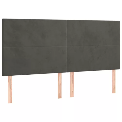 Sötétszürke bársony fejtámla 180x5x118/128 cm