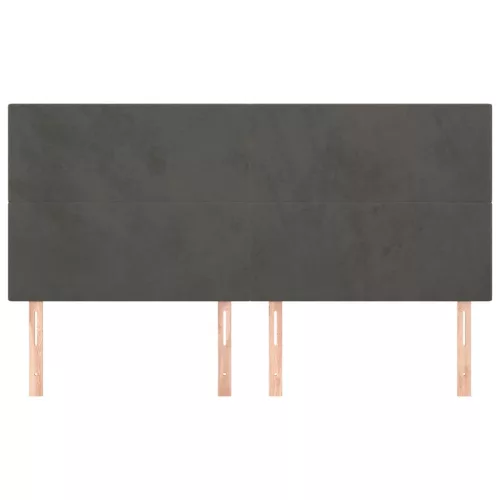 Sötétszürke bársony fejtámla 180x5x118/128 cm