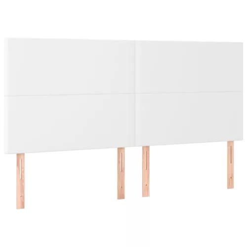 Fehér műbőr fejtámla 160x5x118/128 cm