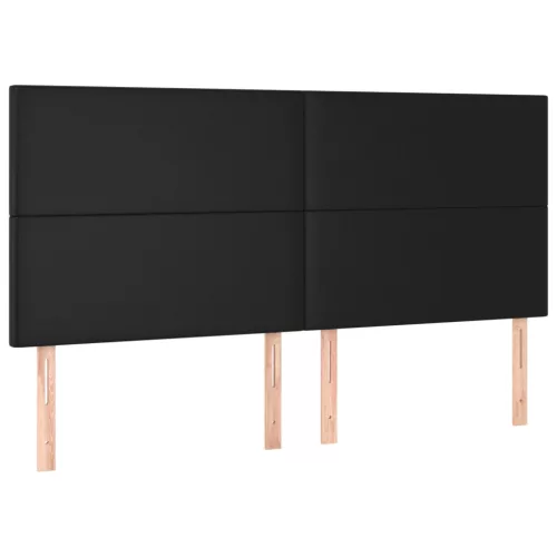 Fekete műbőr fejtámla 180x5x118/128 cm