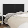 Fekete szövet fejtámla 180x5x118/128 cm
