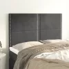 Sötétszürke bársony fejtámla 144x5x118/128 cm