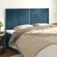 Sötétkék bársony fejtámla 160x5x118/128 cm