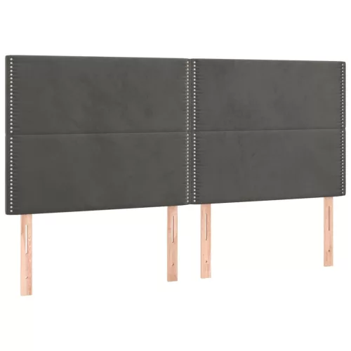 Sötétszürke bársony fejtámla 180x5x118/128 cm
