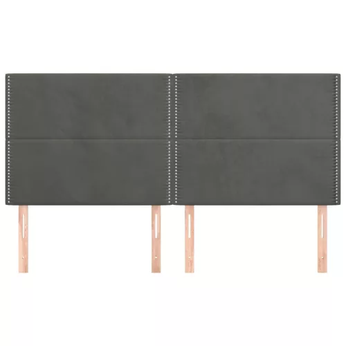 Sötétszürke bársony fejtámla 180x5x118/128 cm