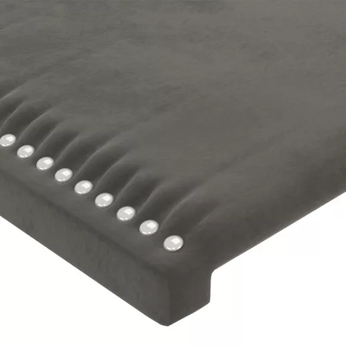 Sötétszürke bársony fejtámla 180x5x118/128 cm