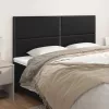Fekete műbőr fejtámla 180x5x118/128 cm
