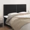 Fekete műbőr fejtámla 200 x 5 x 118/128 cm