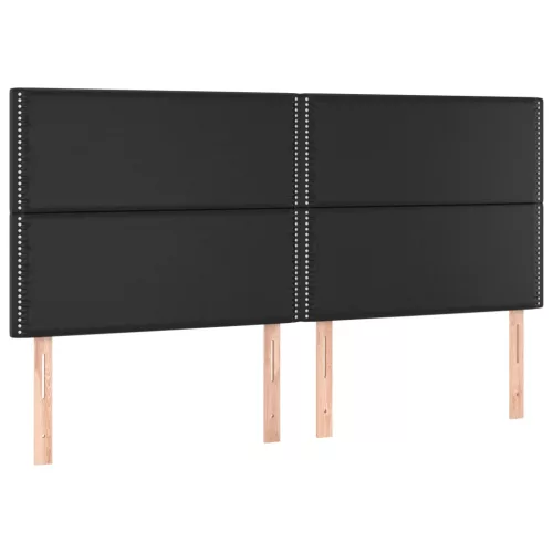 Fekete műbőr fejtámla 200 x 5 x 118/128 cm