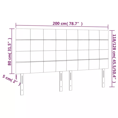 Sötétbarna szövet fejtámla 200 x 5 x 118/128 cm