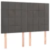 Sötétszürke bársony fejtámla 144x5x118/128 cm