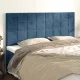 Sötétkék bársony fejtámla 180x5x118/128 cm