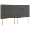 Sötétszürke bársony fejtámla 200 x 5 x 118/128 cm