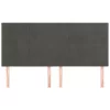 Sötétszürke bársony fejtámla 200 x 5 x 118/128 cm