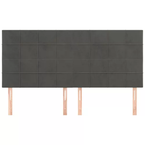 Sötétszürke bársony fejtámla 200 x 5 x 118/128 cm