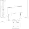 Fekete műbőr fejtámla 144x5x118/128 cm