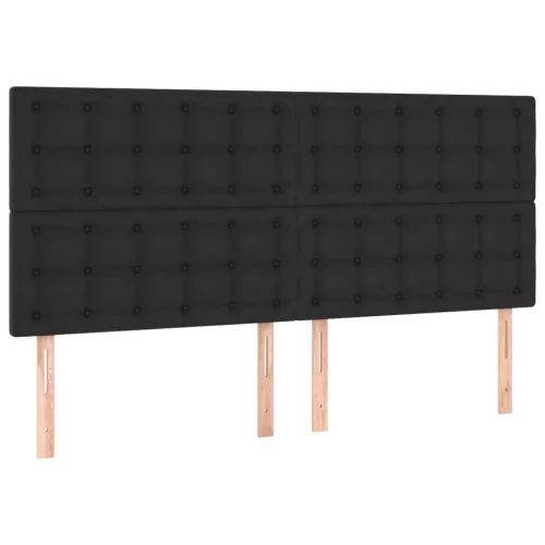 Fekete műbőr fejtámla 180x5x118/128 cm