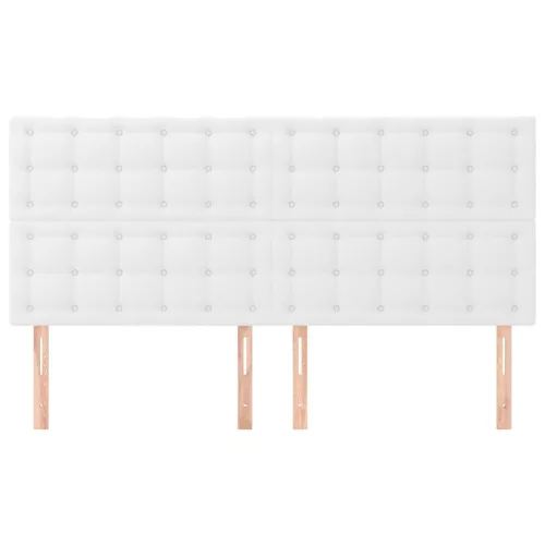 Fehér műbőr fejtámla 200 x 5 x 118/128 cm