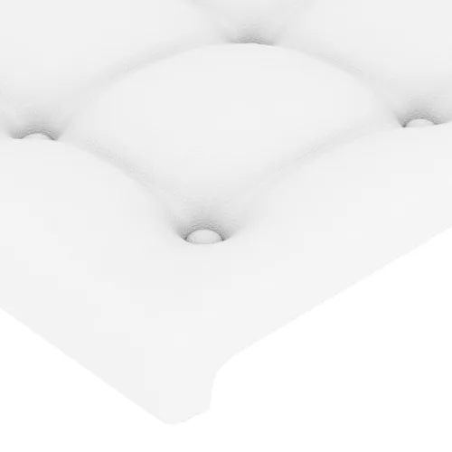 Fehér műbőr fejtámla 200 x 5 x 118/128 cm
